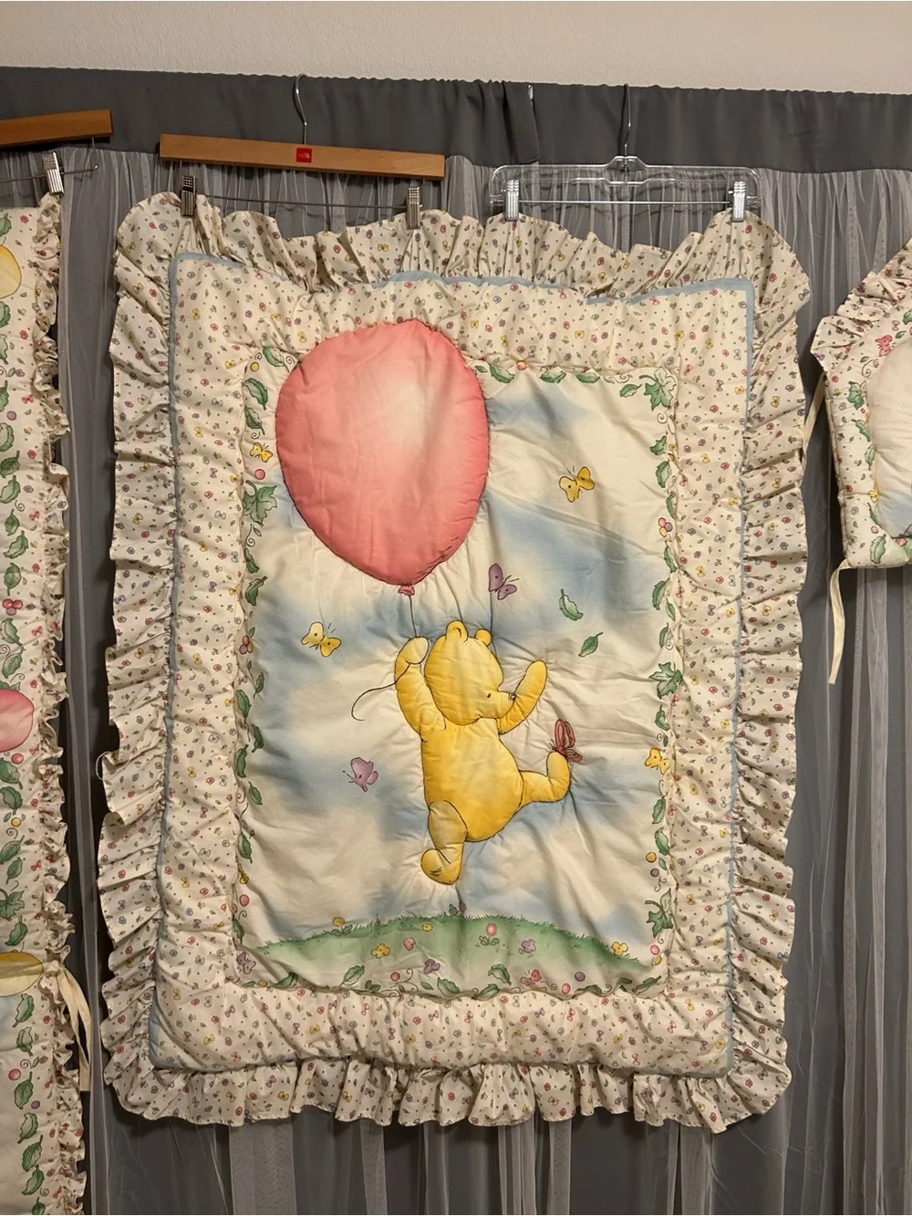 Vintage 1999 Disney Winnie the Pooh Baby Crib Bedding Set - 3 piece nursery set